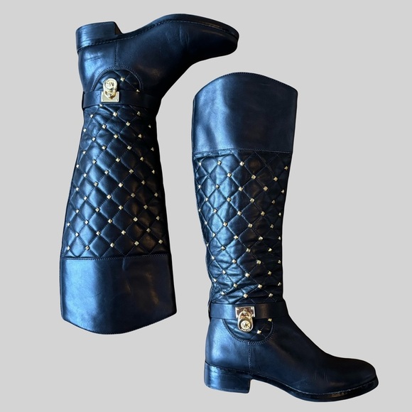 Michael Kors leather studded Hamilton riding boots - Picture 1 of 10